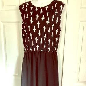 Cross high-low dress